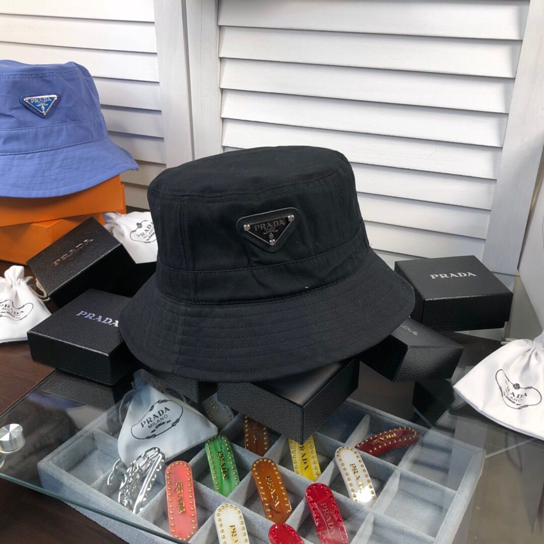 高仿普拉达男女款帽子 普拉达帽子商城 PRADA普拉达专柜爆款渔夫帽 