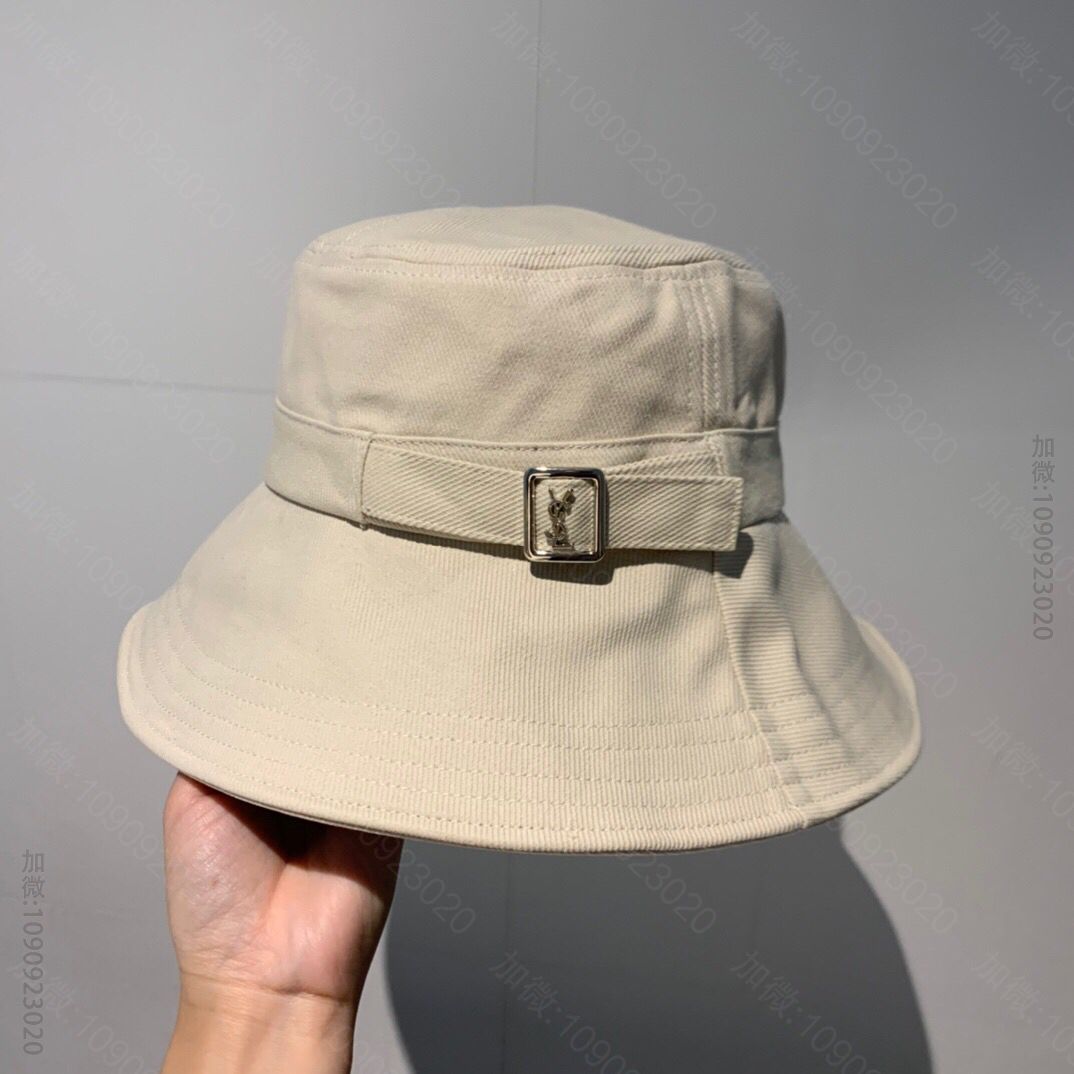 YSL圣罗兰2023新款100%纯棉渔夫帽