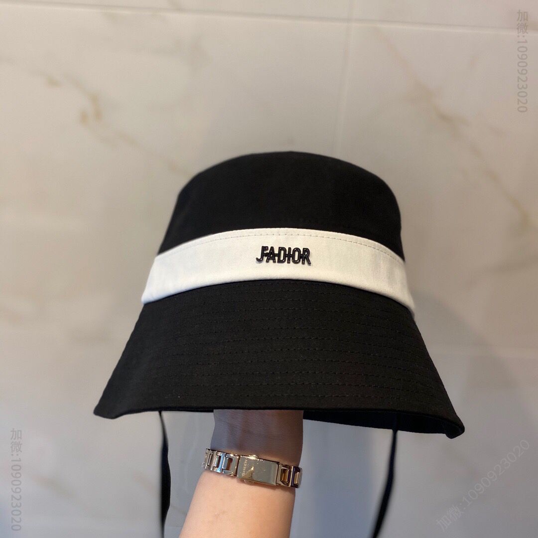 Dior迪奥100%棉布撞色桶帽渔夫帽