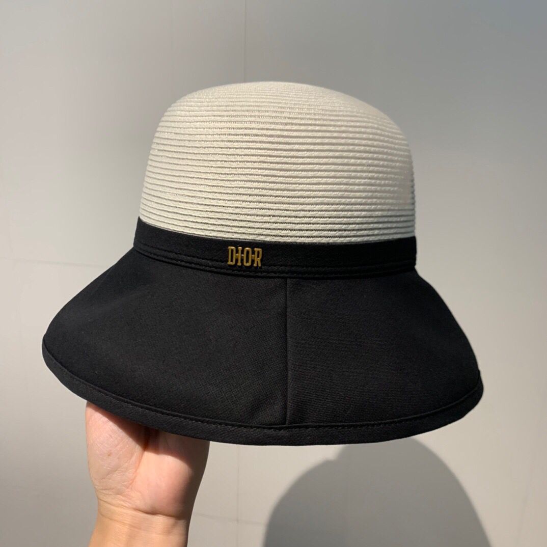 Dior迪奥2023新款拼接可折叠渔夫帽遮阳帽
