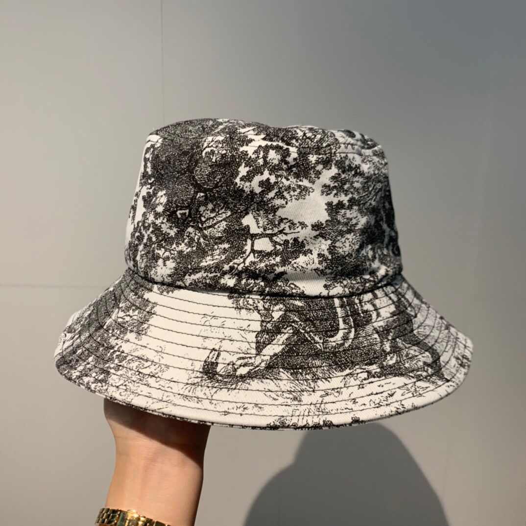 Dior迪奥可调节男女通用帆布帽新款渔夫帽