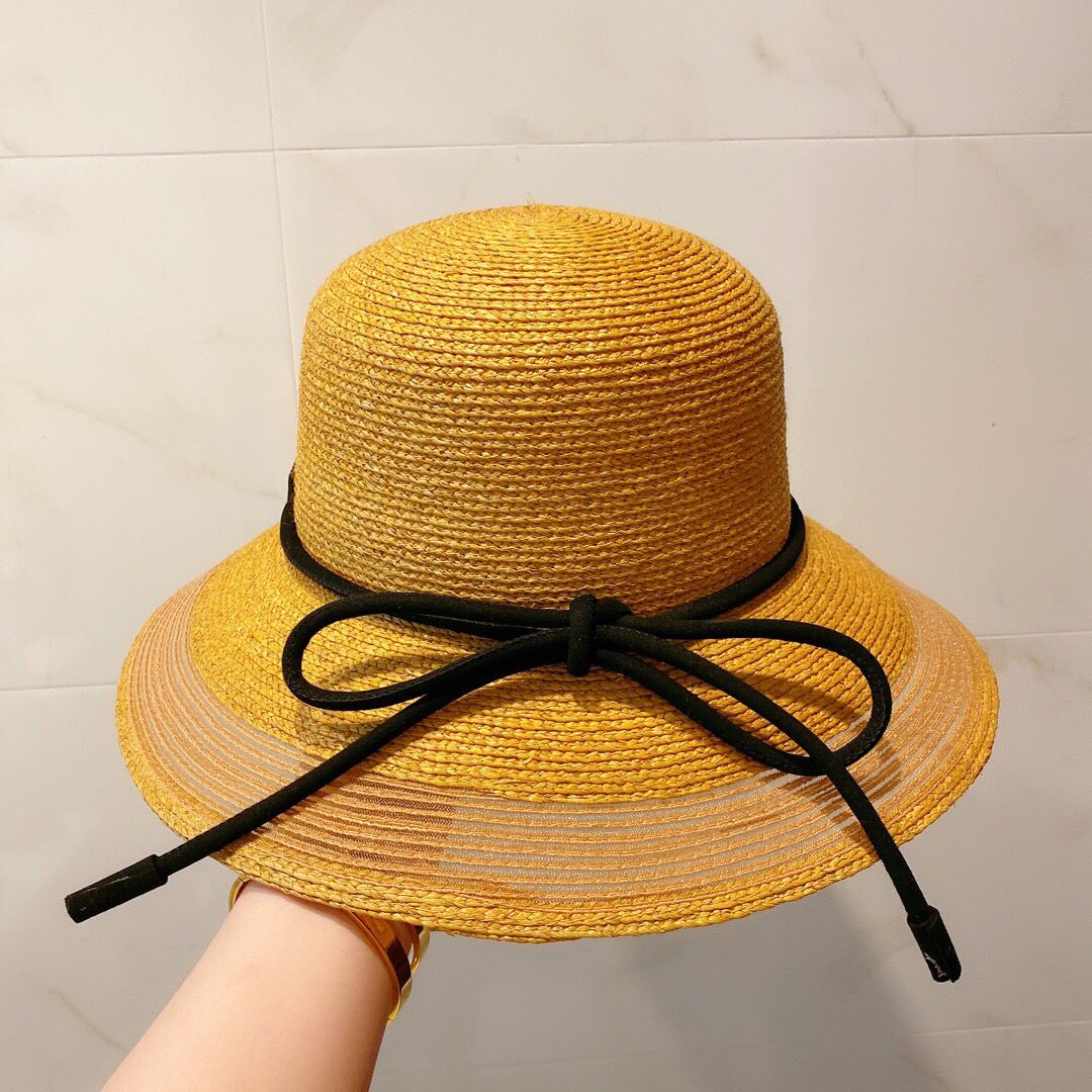 Dior迪奥新款拉菲草遮阳盆帽太阳帽沙滩帽