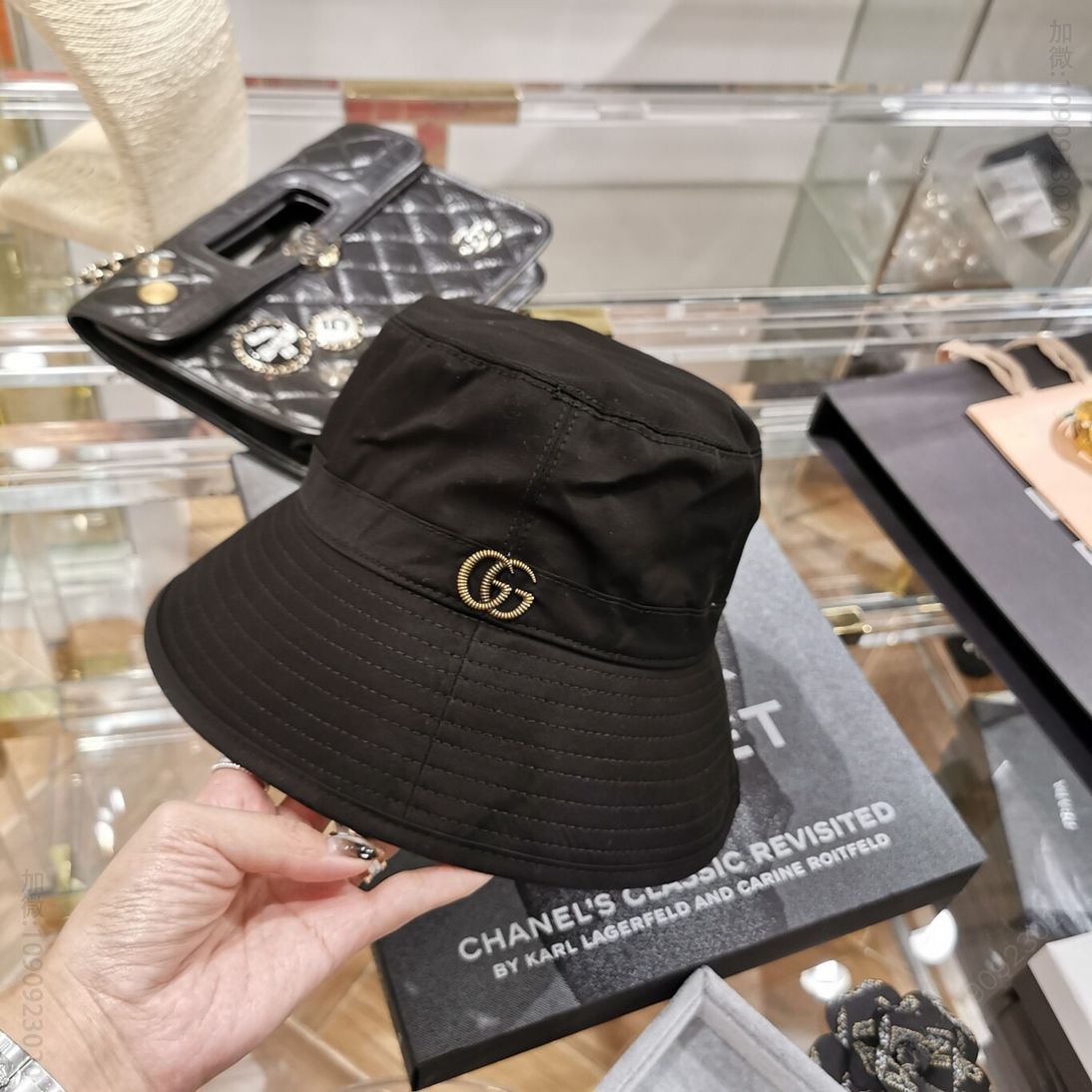 GUCCI古‮棉奇‬布简约渔夫帽