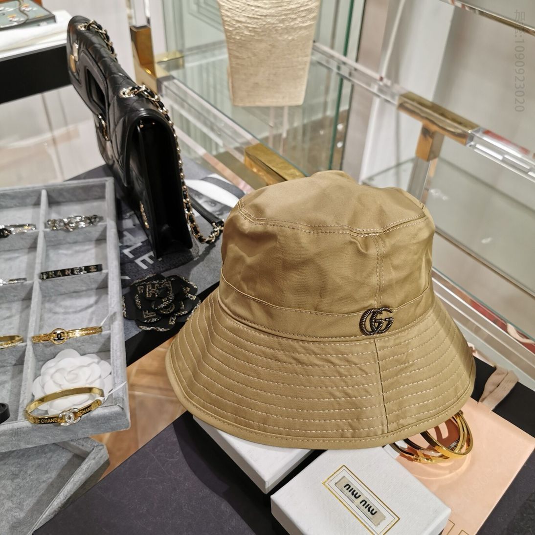 GUCCI古‮棉奇‬布简约渔夫帽