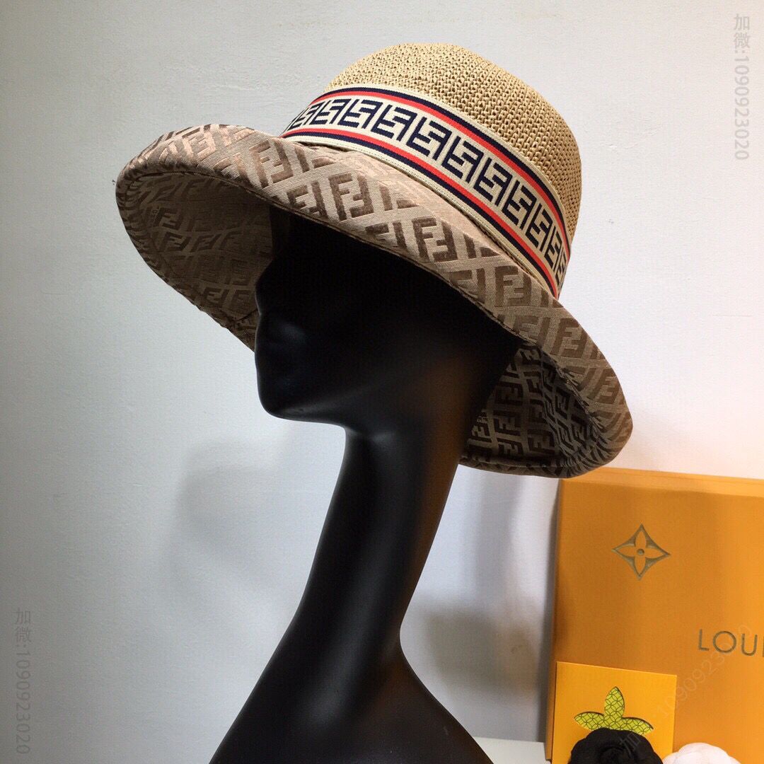 FENDI芬迪FF定制版草帽圆顶帽