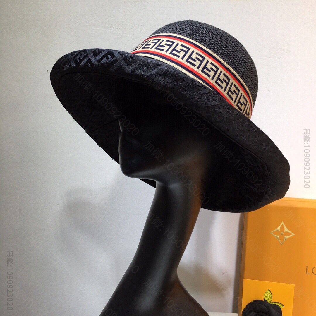 FENDI芬迪FF定制版草帽圆顶帽