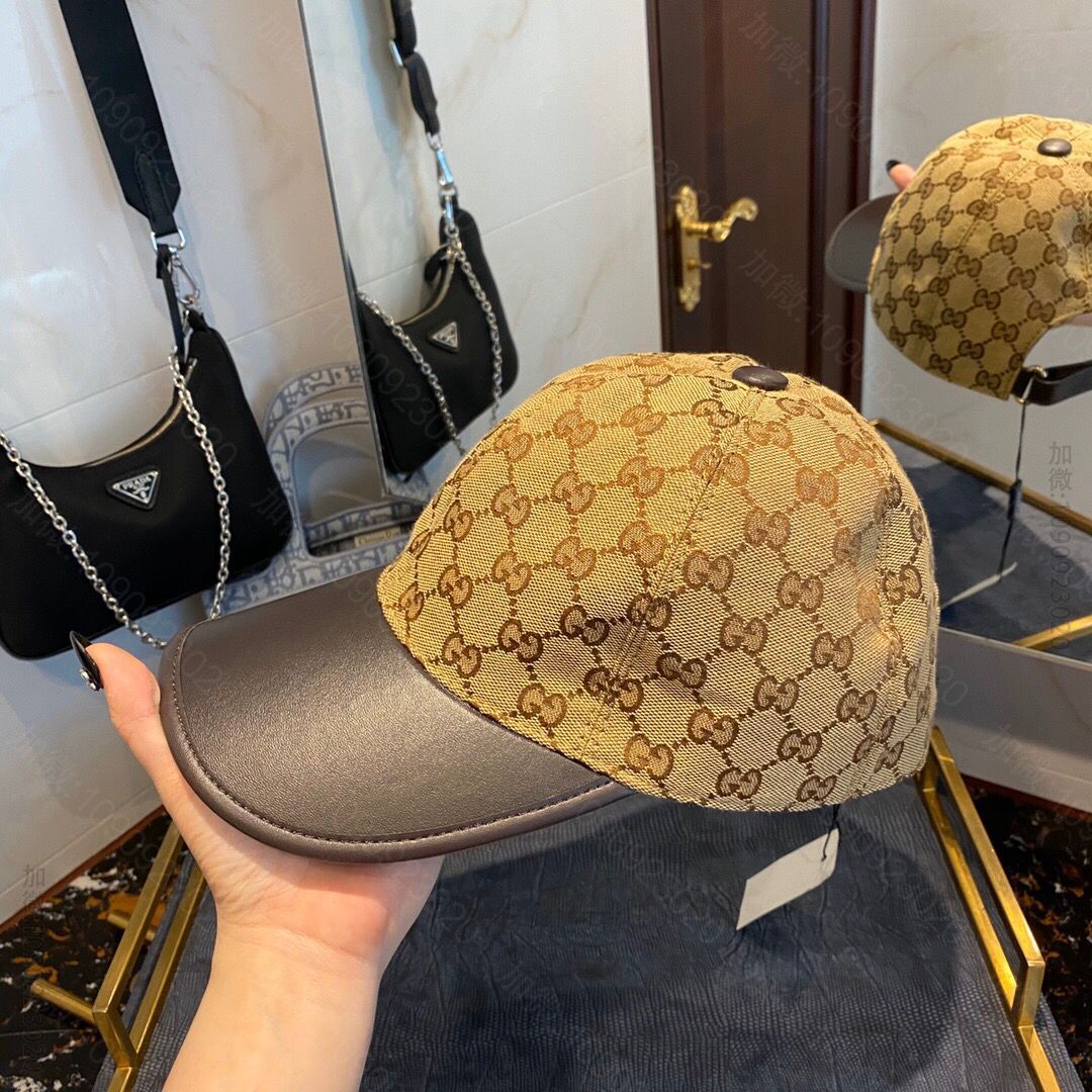 GUCCI古奇原版帆布料+头层牛皮新款原单棒球帽鸭舌帽