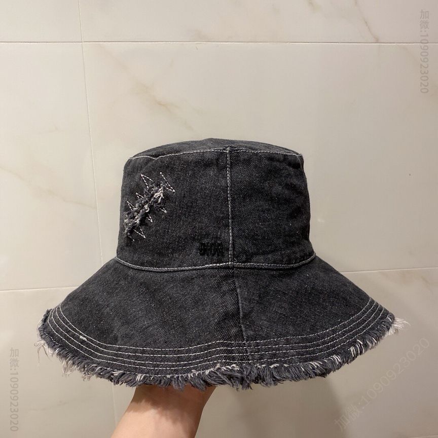 高仿迪奥配饰 Dior迪奥春夏款做旧洗水牛仔流苏渔夫帽 迪奥女士帽子 奢侈饰品网