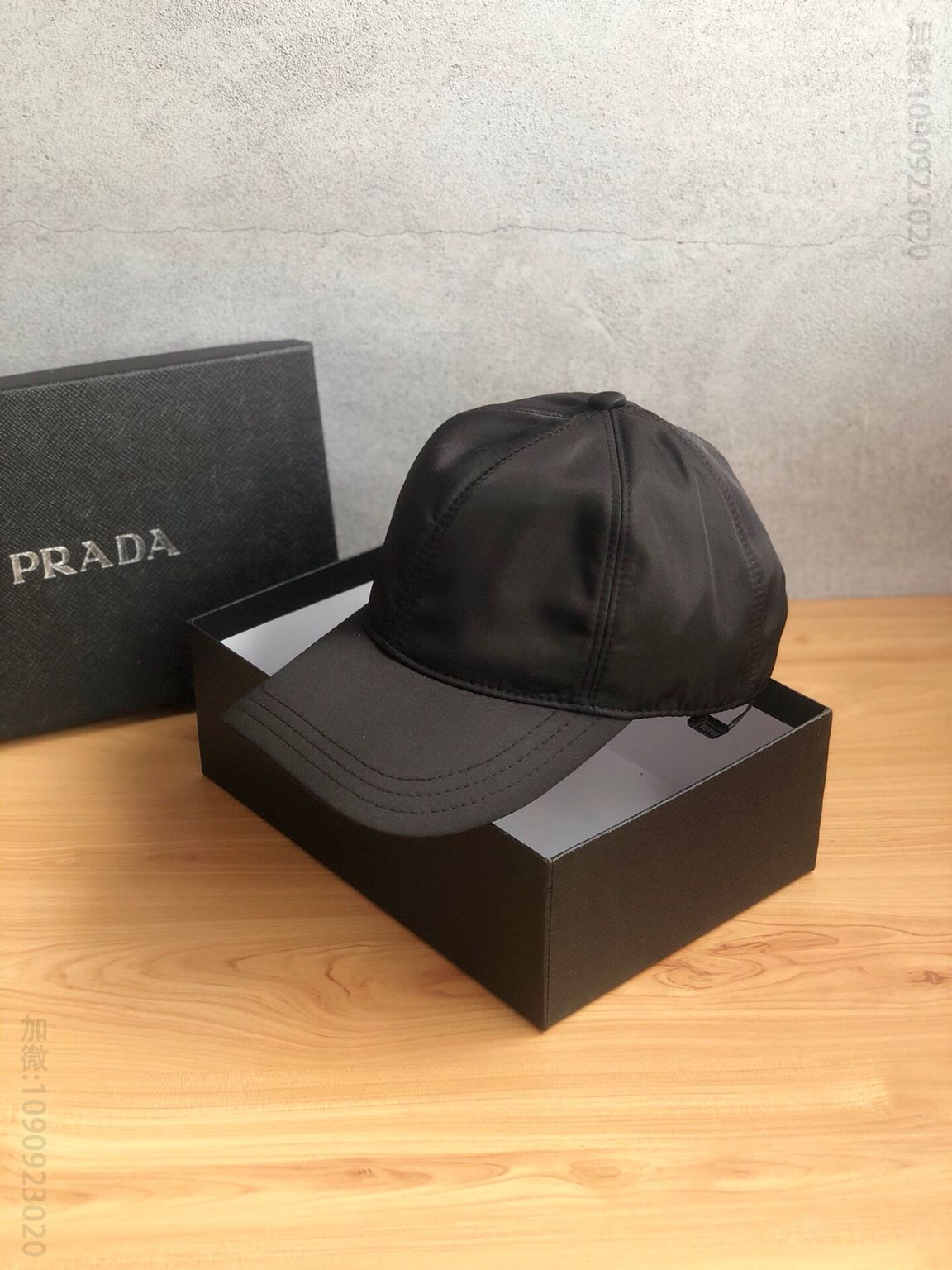 PRADA普拉达牛皮微标经典原单高版本男女童玉棒球帽鸭舌帽