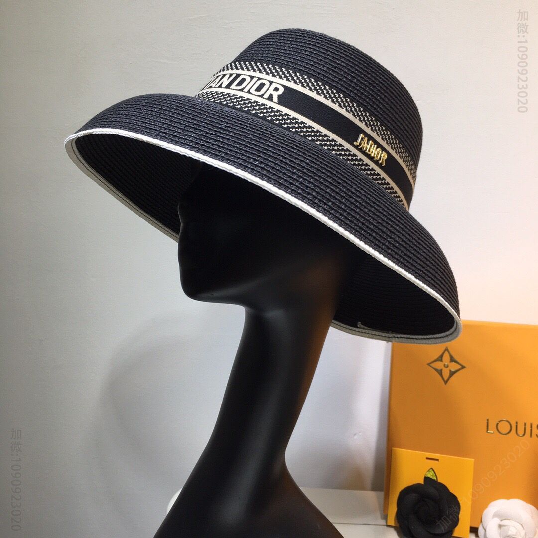 Dior迪奥新款飘带大檐草案帽 精品迪奥女士帽子 奢侈饰品网