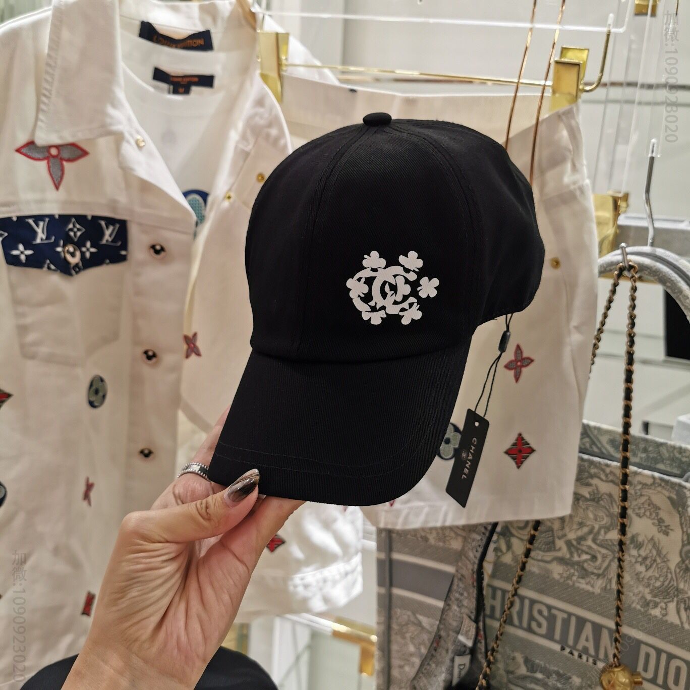 CHANEL香奈儿2023专柜新款印花棒球帽 渔夫帽