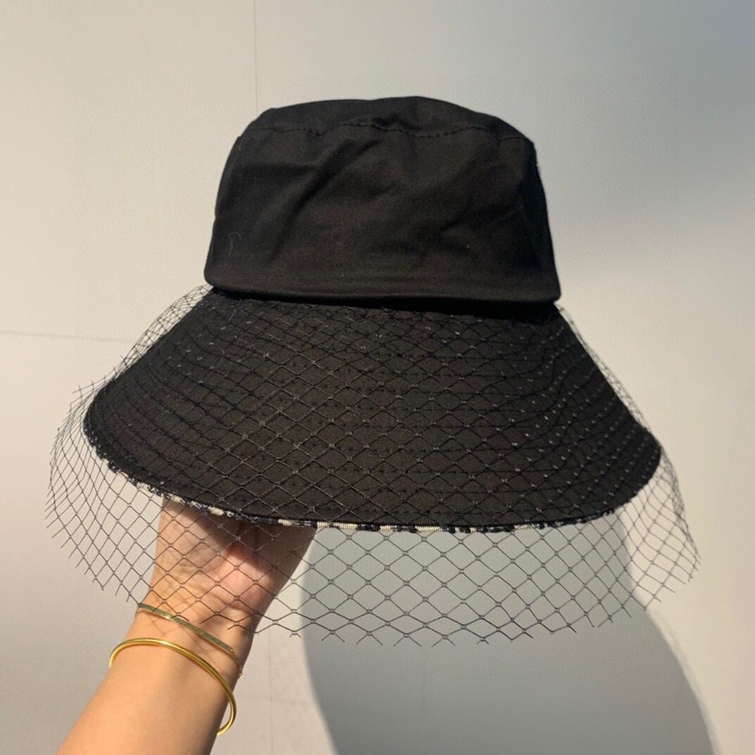 迪奥Dior精致优雅网纱可折叠渔夫帽