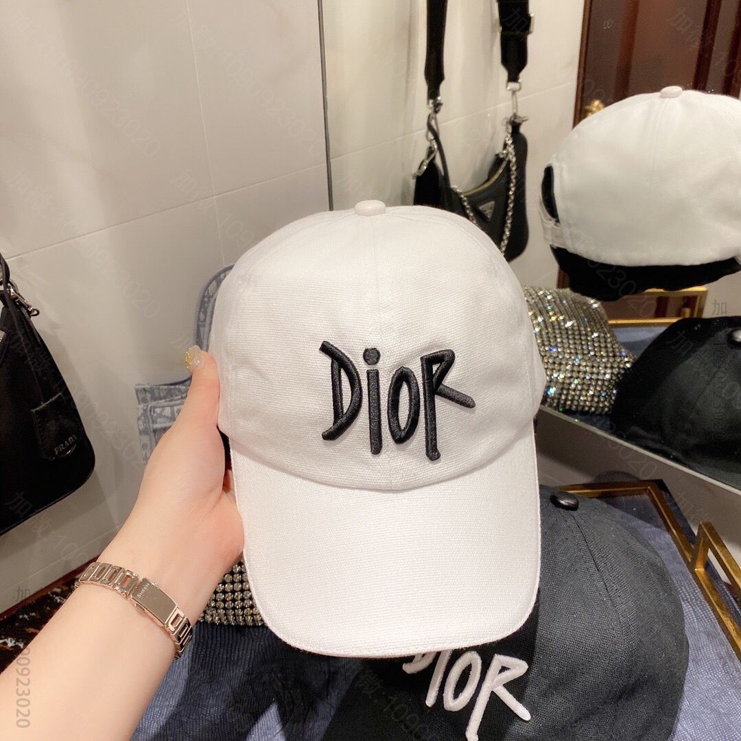 DIOR迪奥2023款刺绣字母帆布棒球帽鸭舌帽