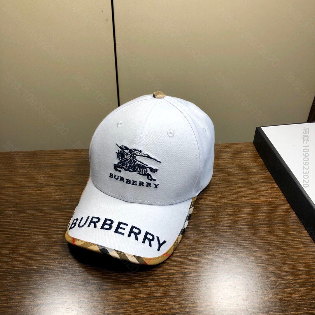 Burberry巴宝莉斜纹棉面料+头层牛皮新款原单棒球帽鸭舌帽