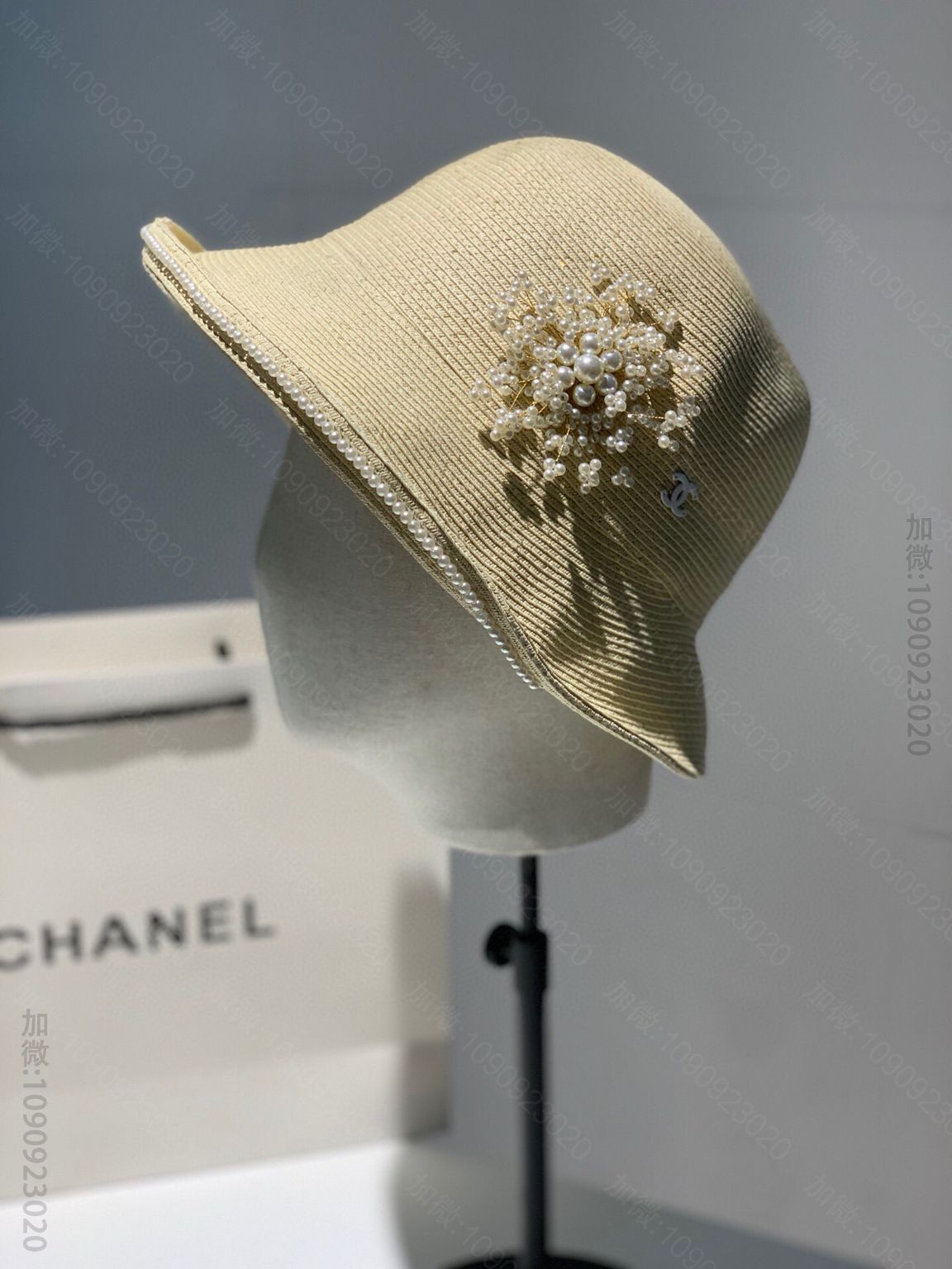 CHANEL香奈儿2023纯收工编织可折叠礼帽草帽