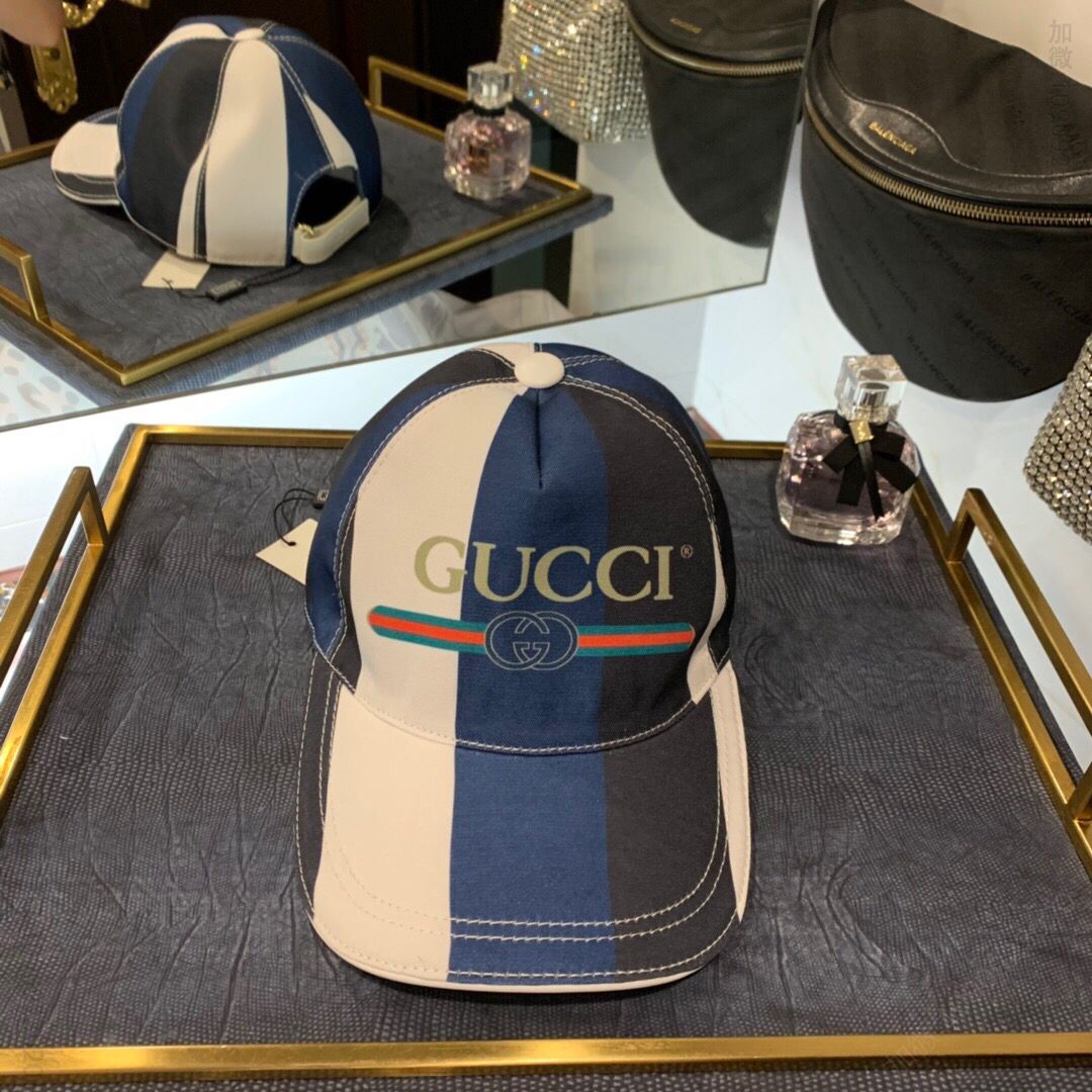 GUCCI古奇原版帆布料+头层牛皮丝印logo原单棒球帽鸭舌帽