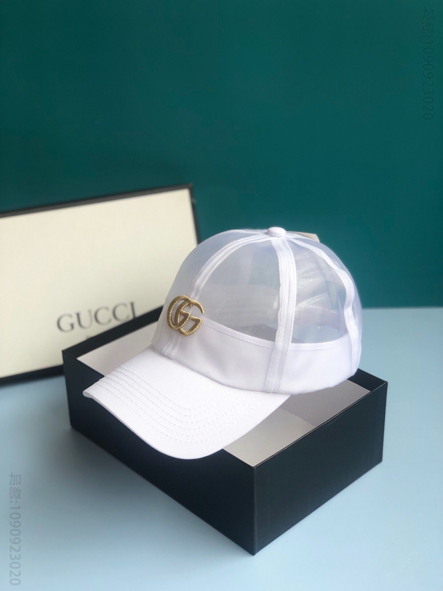 GUCCI古驰半镂空设计满立体金线刺绣棒球帽鸭舌帽