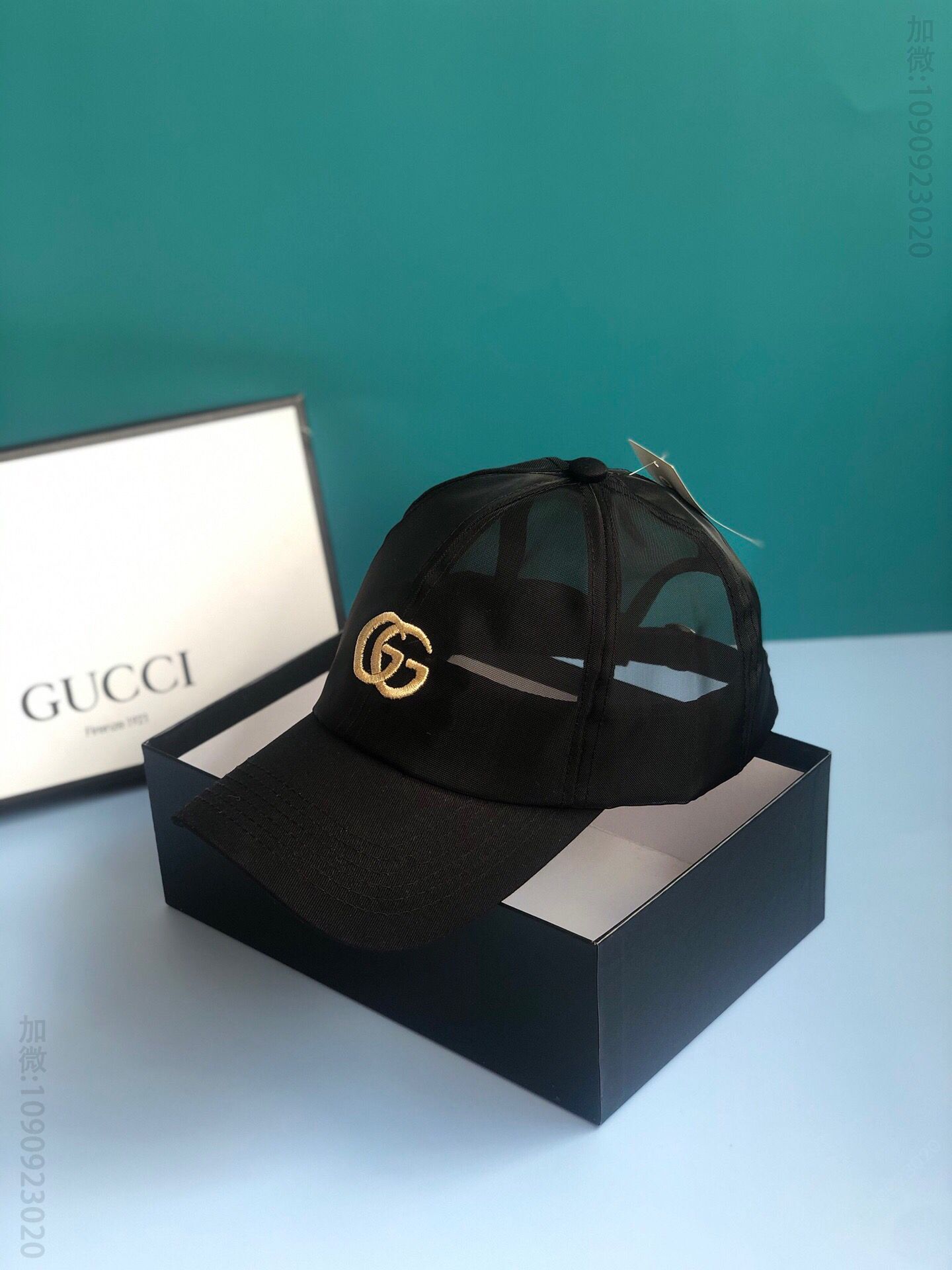 GUCCI古驰半镂空设计满立体金线刺绣棒球帽鸭舌帽