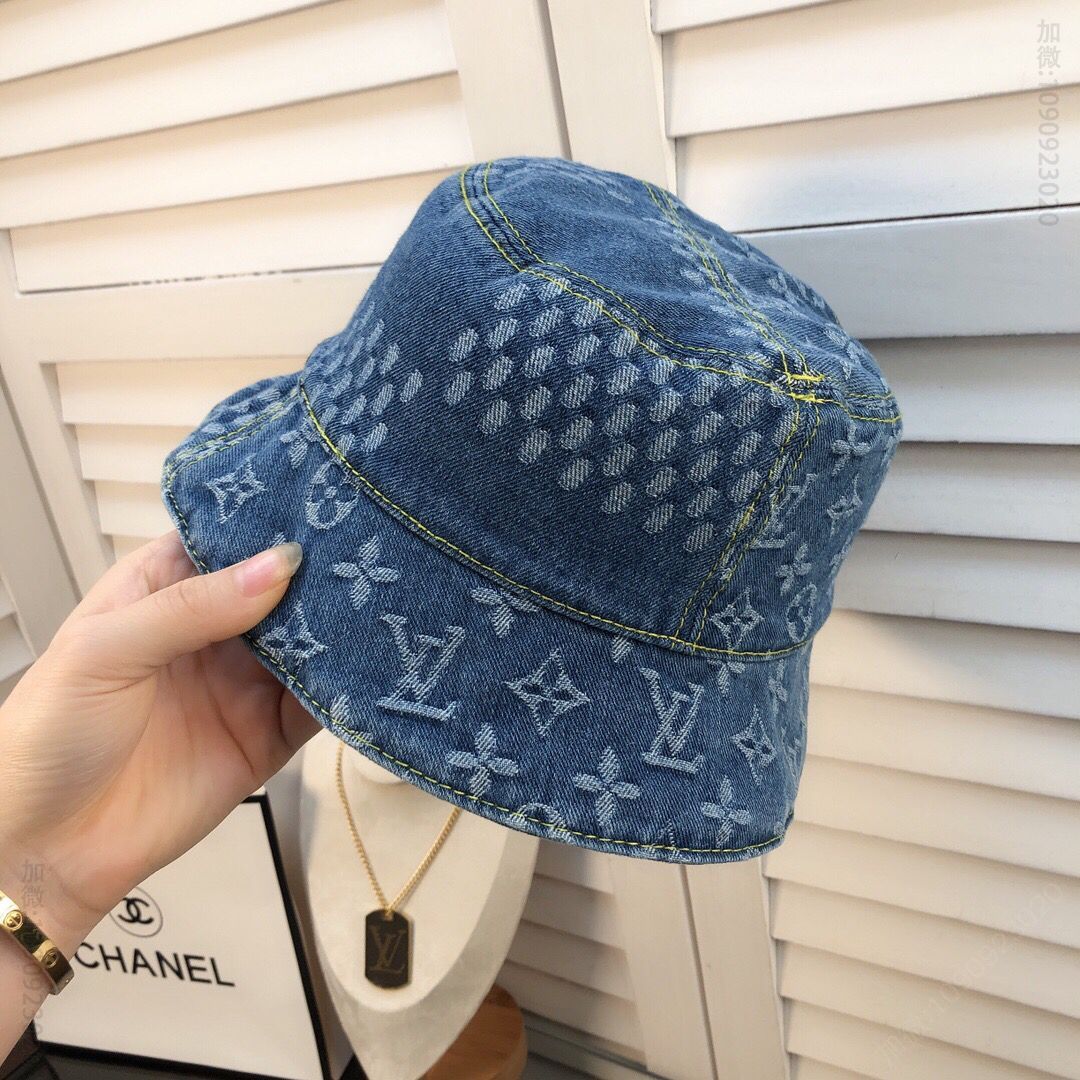 LV路易威登双面经典牛仔男女通用渔夫帽