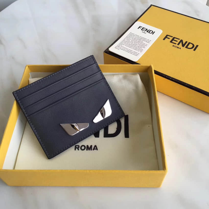 （芬迪）FENDI7M0164灰色平纹皮2JOURS罗马牛皮卡片夹