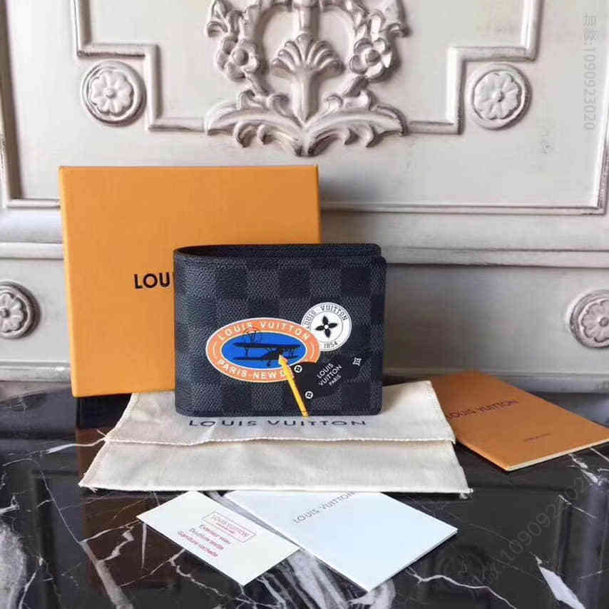 路易威登 LV N64439 League系列 Damier Graphite 贴纸 Multiple 钱夹