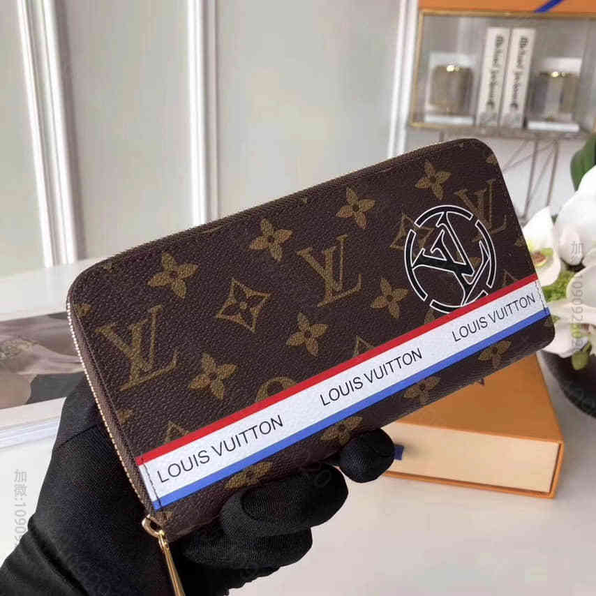 LOUIS VUITTON路易威登 LV 老花丝印图案Zippy拉链钱夹 M...