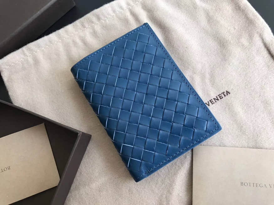 Bottega VenetaBV 402652 纤长卡片包 蓝色 一比一BV卡包 