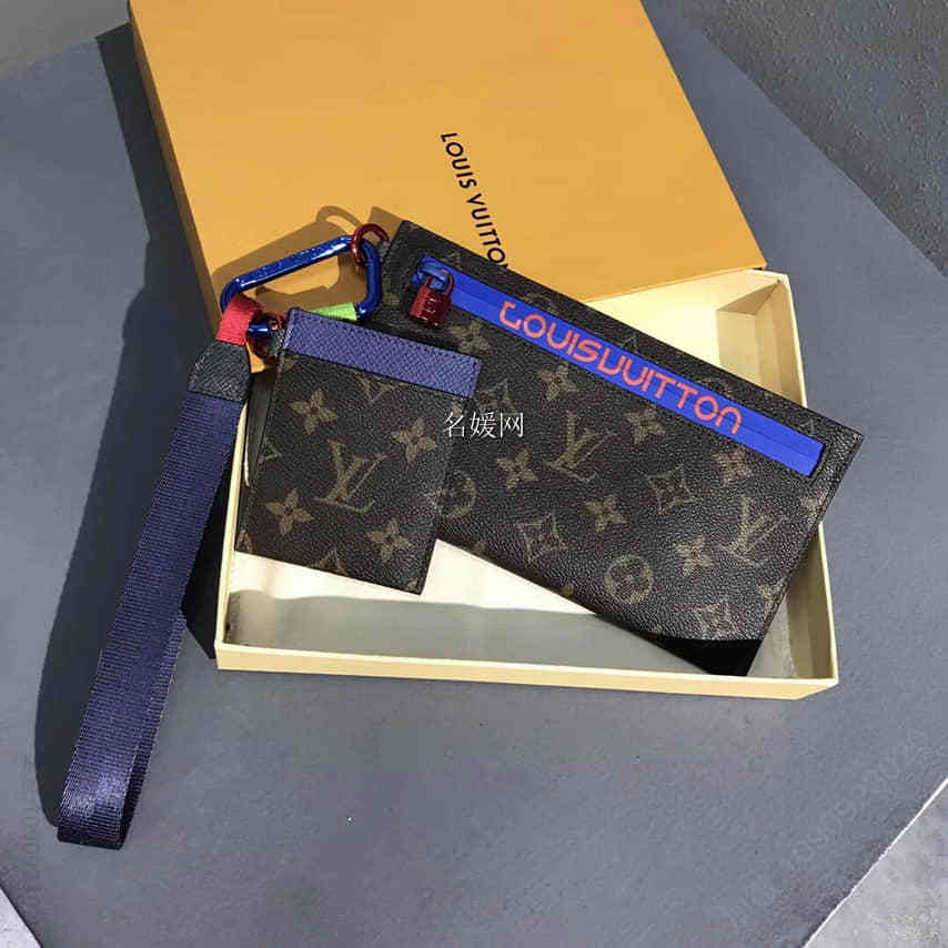 LV/路易威登18ss秀款老花二合一卡包/零钱包Ribbon手袋套装 M63045