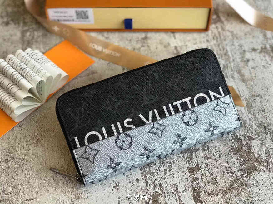 LV/路易威登 2023春夏时装秀系列 黑灰拼银色ZIppy拉链钱夹