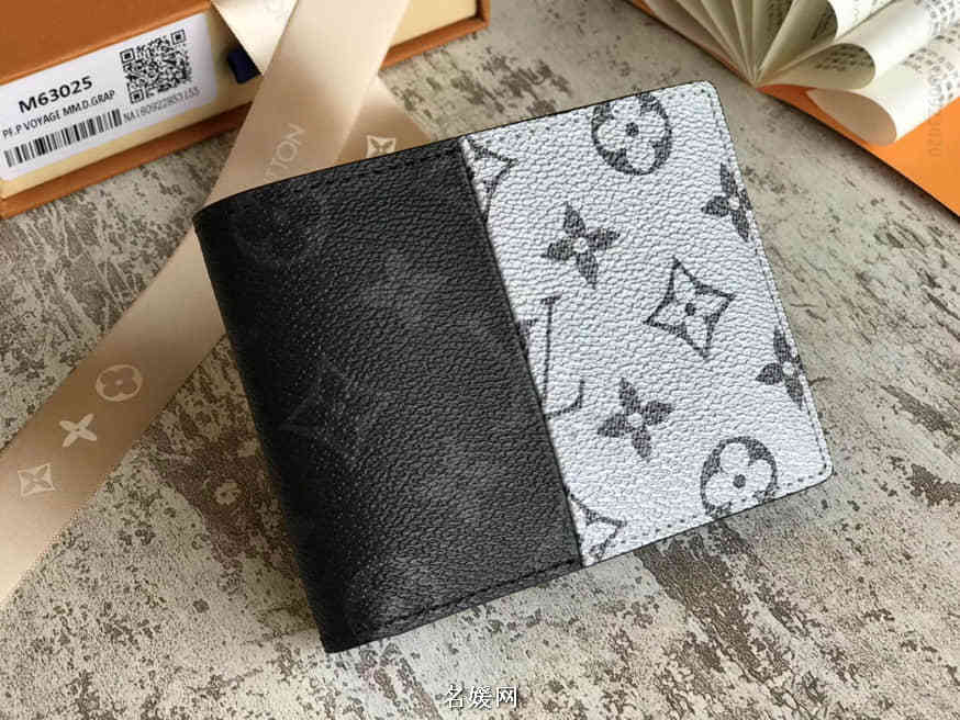 LV/路易威登 MULTIPLE 黑银拼色钱夹 短款钱包 M63025