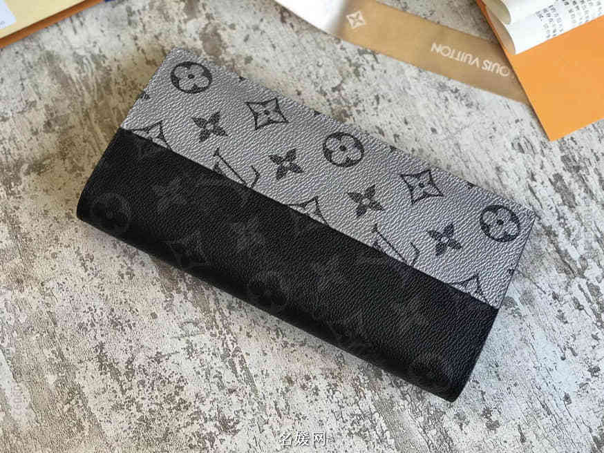 LV/路易威登 18新款BRAZZA 钱夹黑花拼色长款对折钱包 M63027
