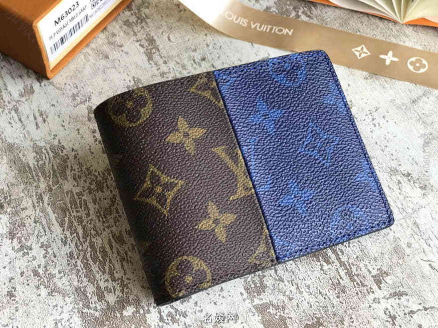 LV路易威登 老花拼蓝色 MULTIPLE钱夹 M63023