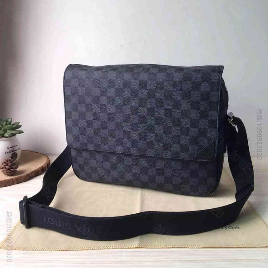 LV N41149 shelton黑格中号手袋单肩包男仕 世界顶级包包奢侈品...