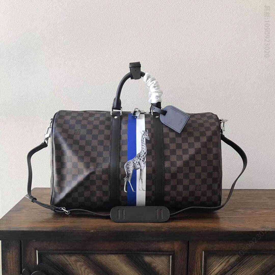 LV/路易威登KEEPALL 45/旅行袋（配肩带）最新丝印N41429长颈鹿