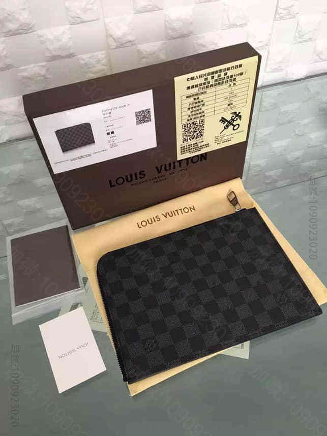 【原单】海外正品LV路易威登 男士帆布拉链POCHETTE JOUR 小号手...