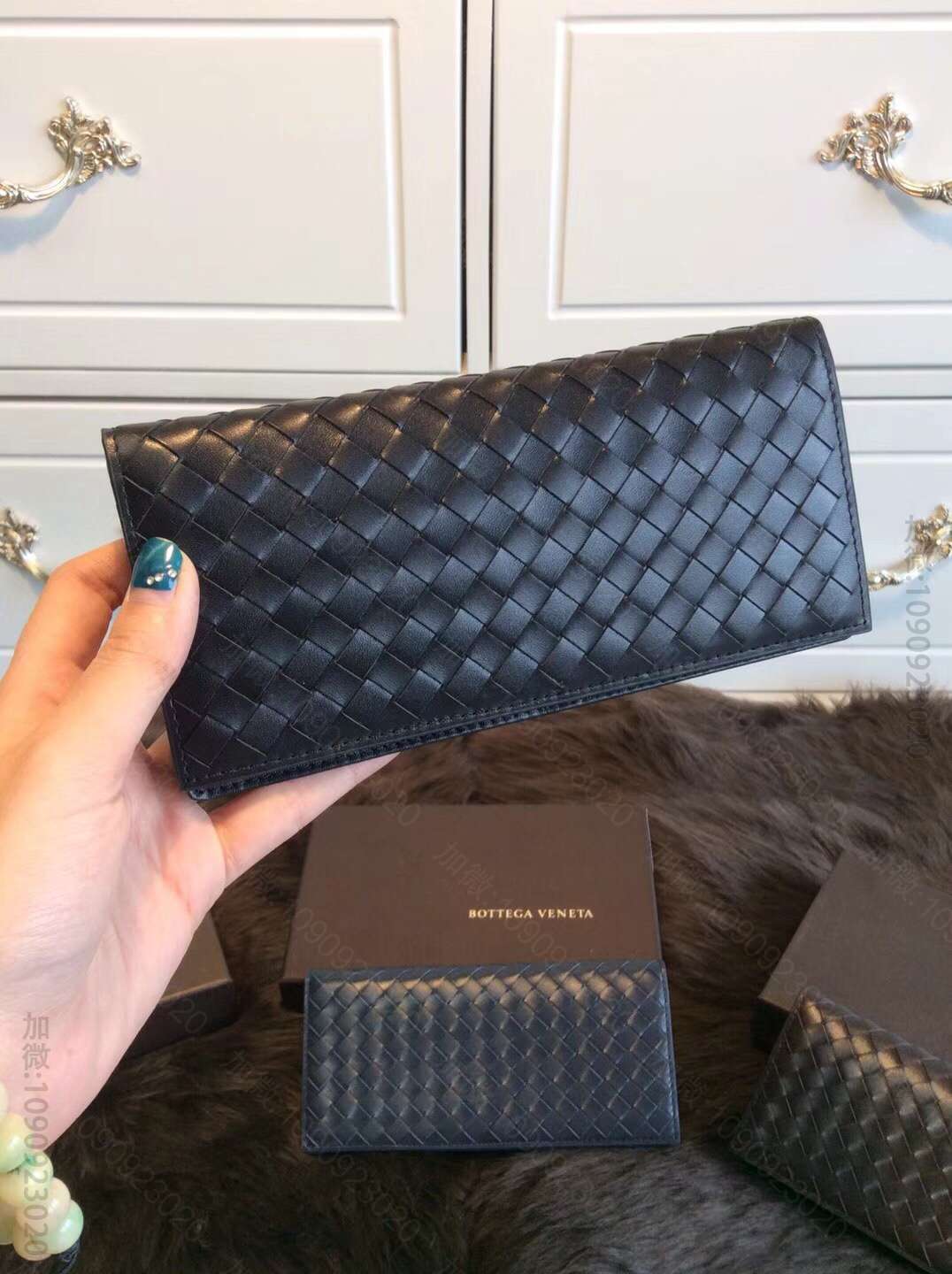 葆蝶家（BottegaVeneta）BV（黑色）牛皮男士长夹MS180