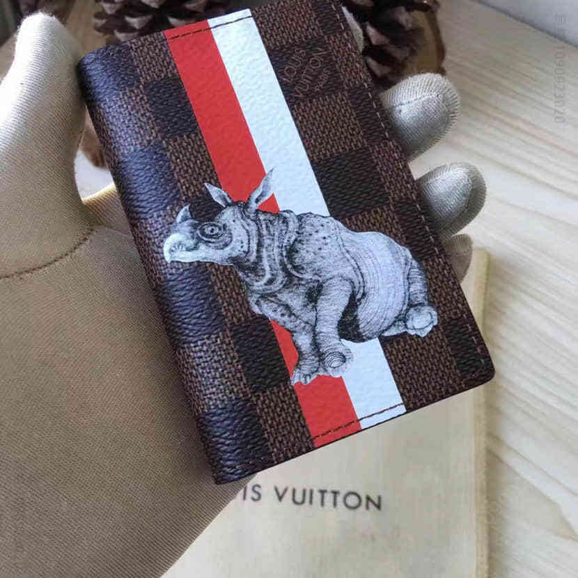 LV N63349 路易威登 口袋钱夹 Damier Ebene涂层帆布 犀牛图案