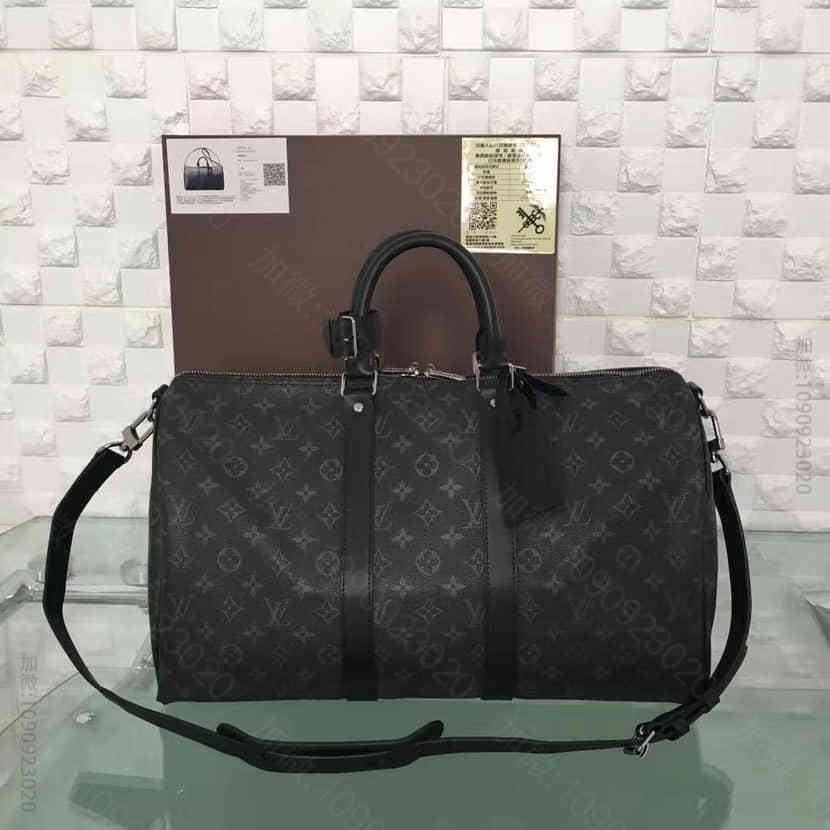 LV M40569 路易威登Keepall 45 旅行袋 黑灰Monogra...