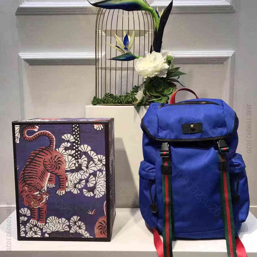 原单古奇男士双肩包 Gucci/古奇男士双肩包 顶级原单429037蓝色高科技帆布Techpack双肩背包背包 古奇双肩包 奢品皮具网 