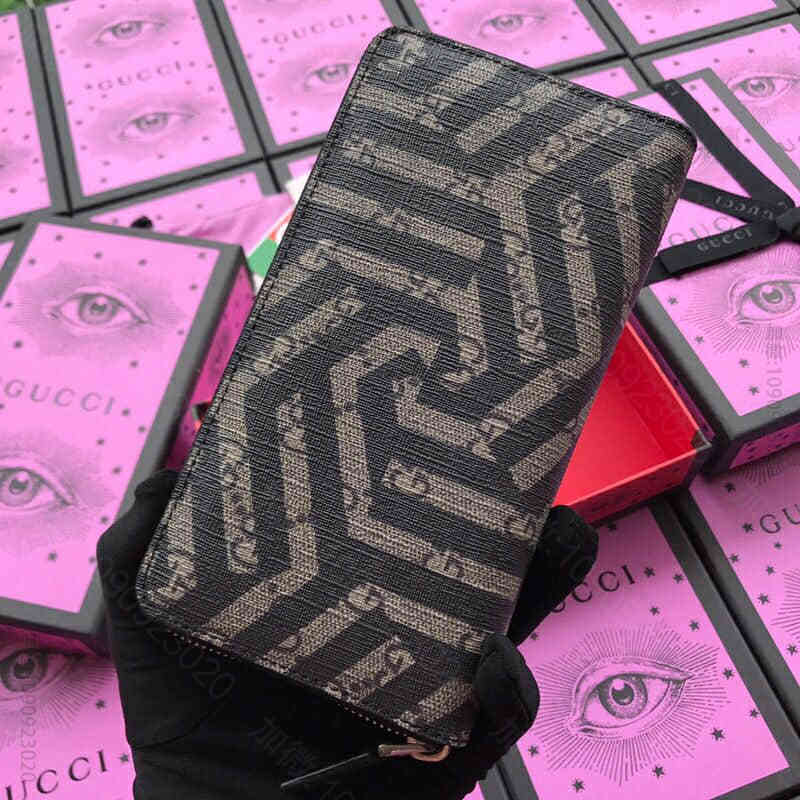 欧洲原单GGSuPremeTian几何图案印花钱夹411766几何黑皮