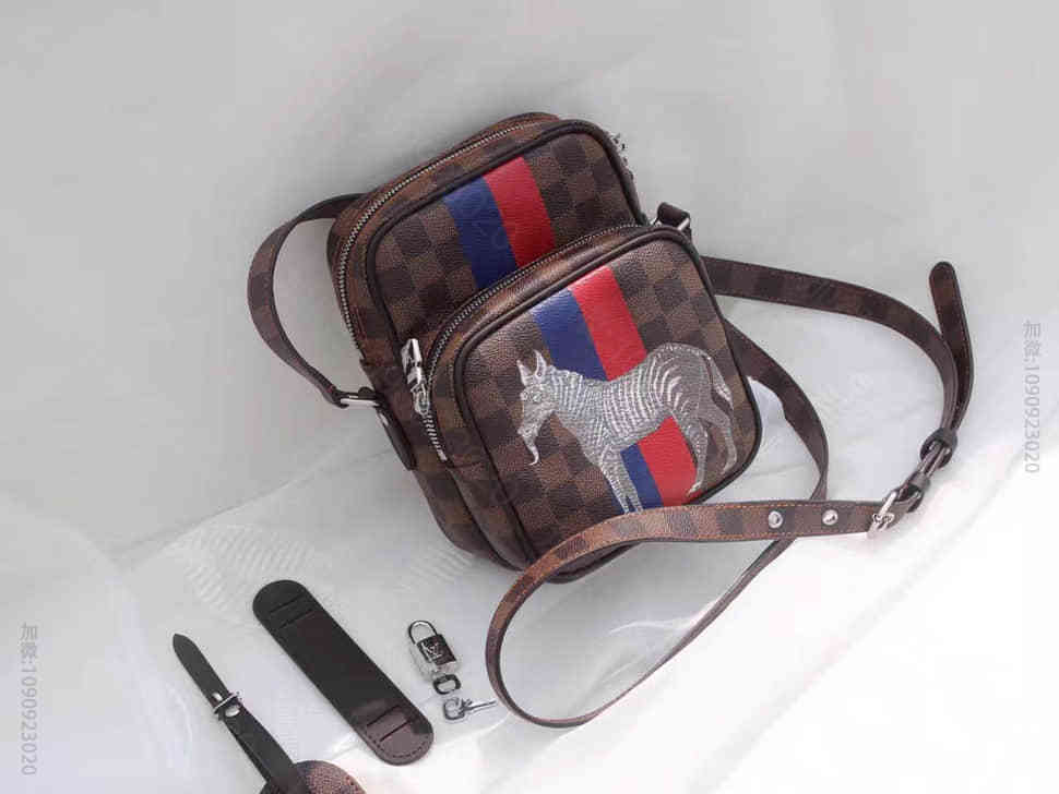 LV N42703 路易威登Amazone 22手袋 Damier Eben...