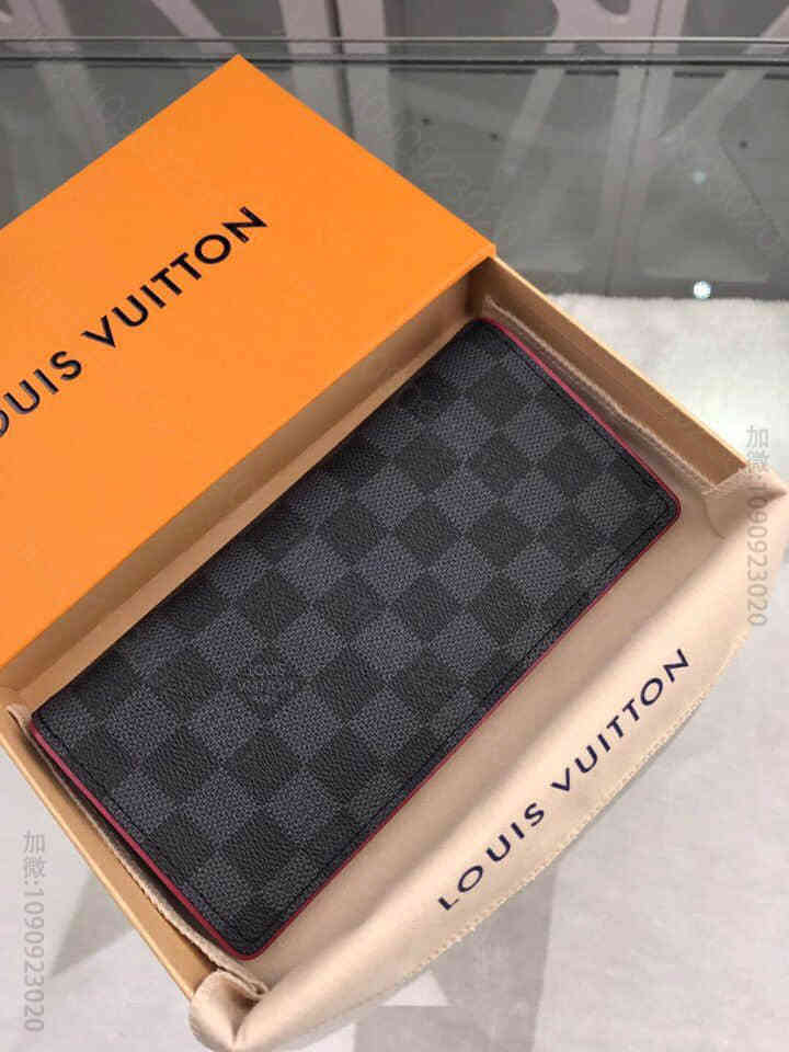 LV N63254 黑棋盘格长款BRAZZA钱夹