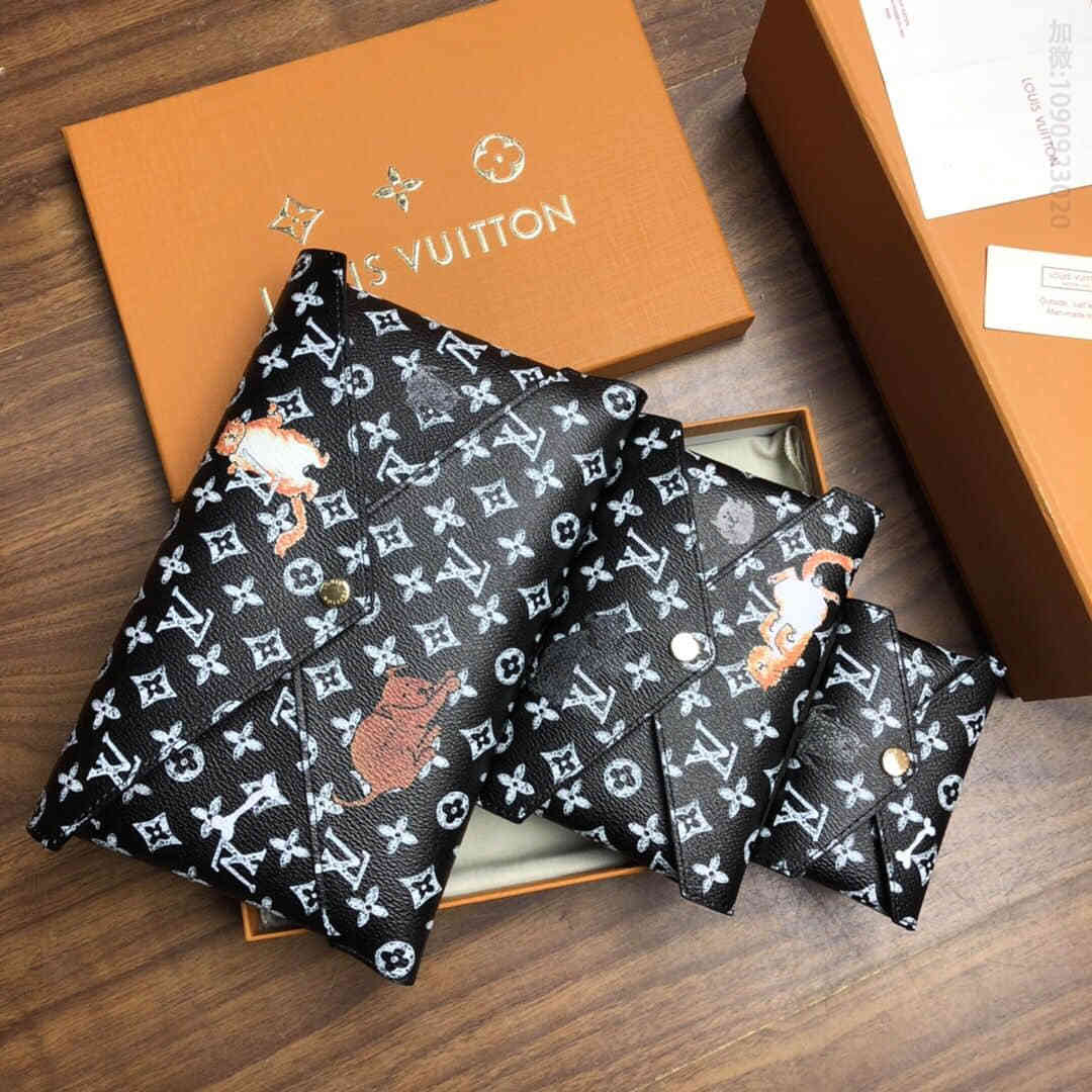 LV Pochette Alpha Triple三件套黑猫咪手包
