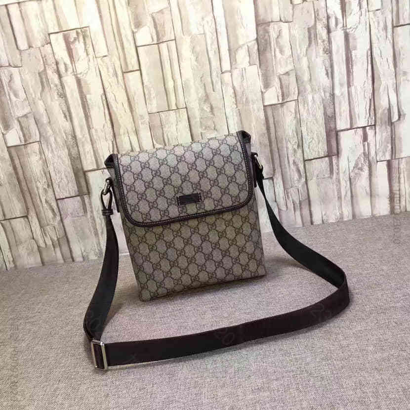 Gucci/古驰男包双G图案翻盖单肩斜挎包223666KGDIG8588咖啡...