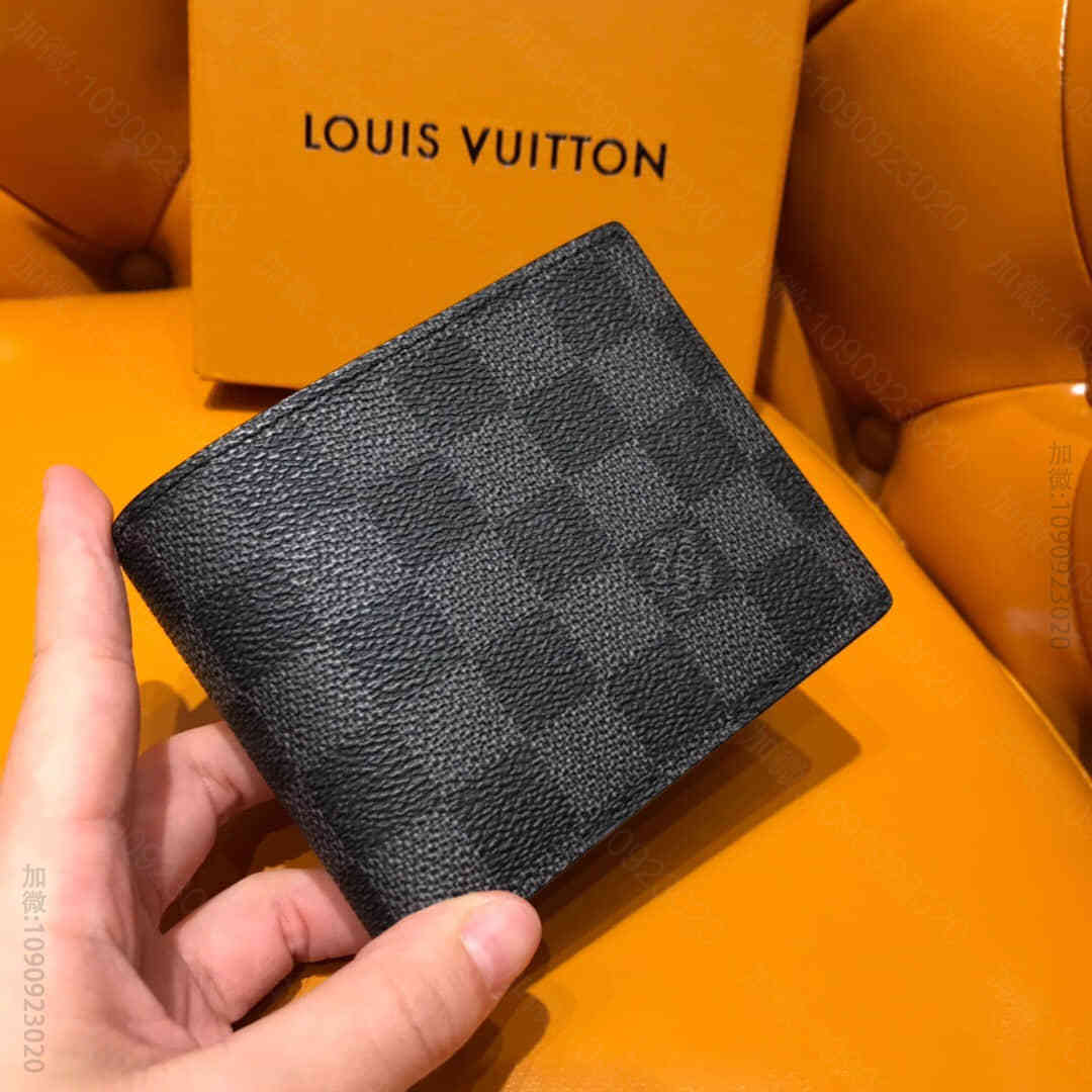 LV 黑棋盘格短款对折MULTIPLE钱夹 N62663