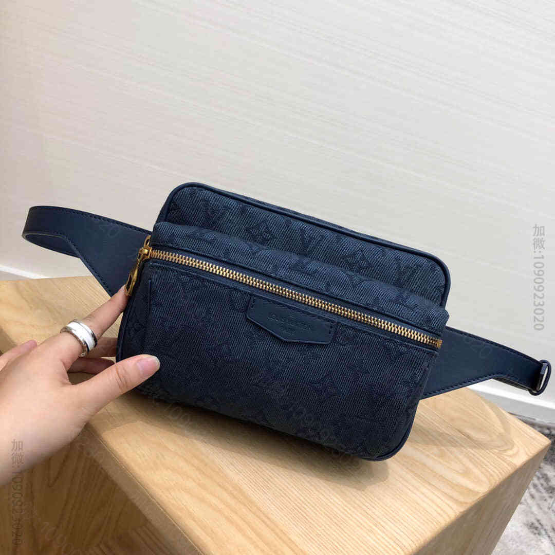 LV 2023新款海军蓝牛仔布Outdoor腰包胸包 M44741