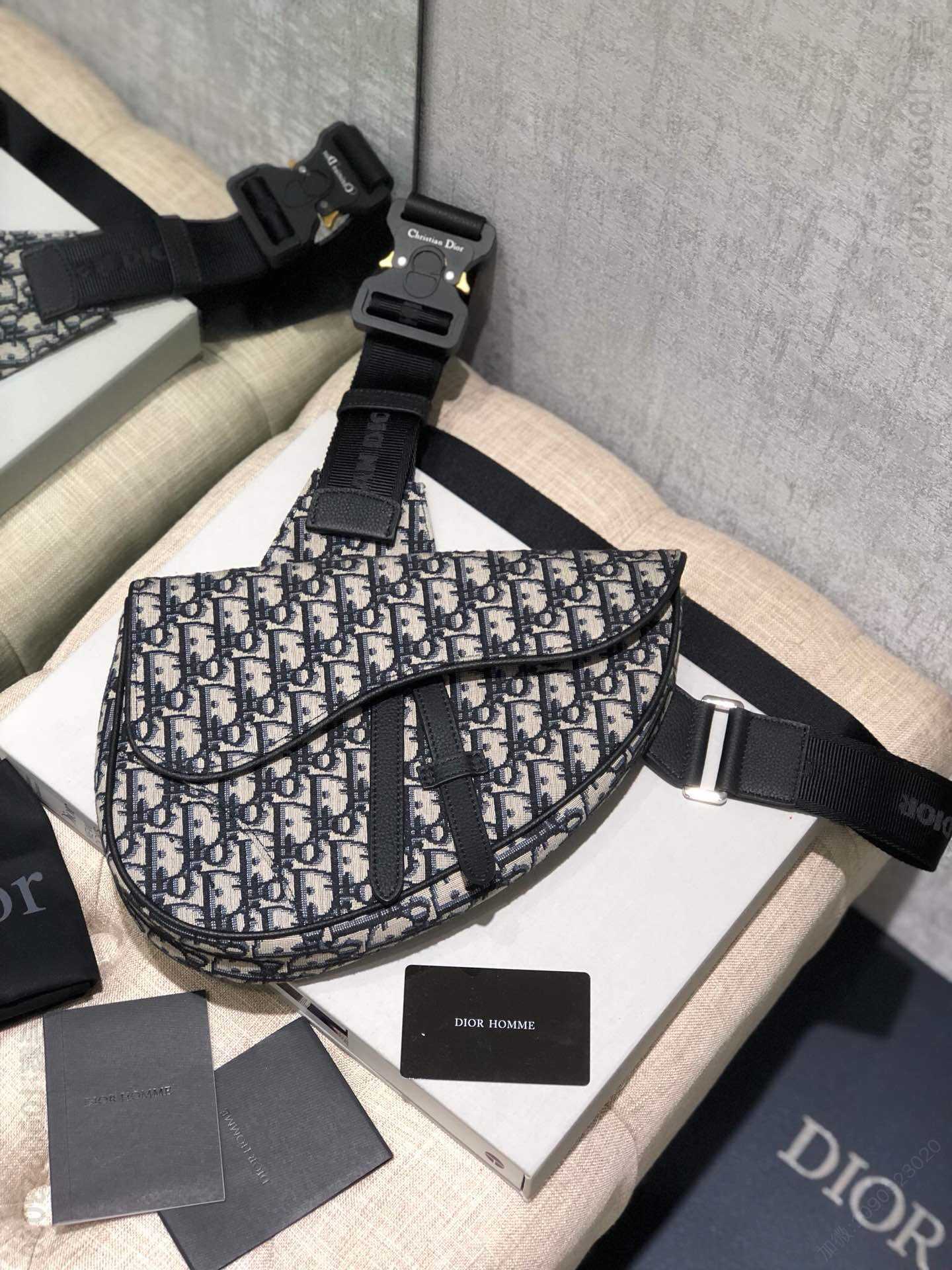 Dior/迪奥 2023新款Homme # Saddle Bag老花胸包腰包