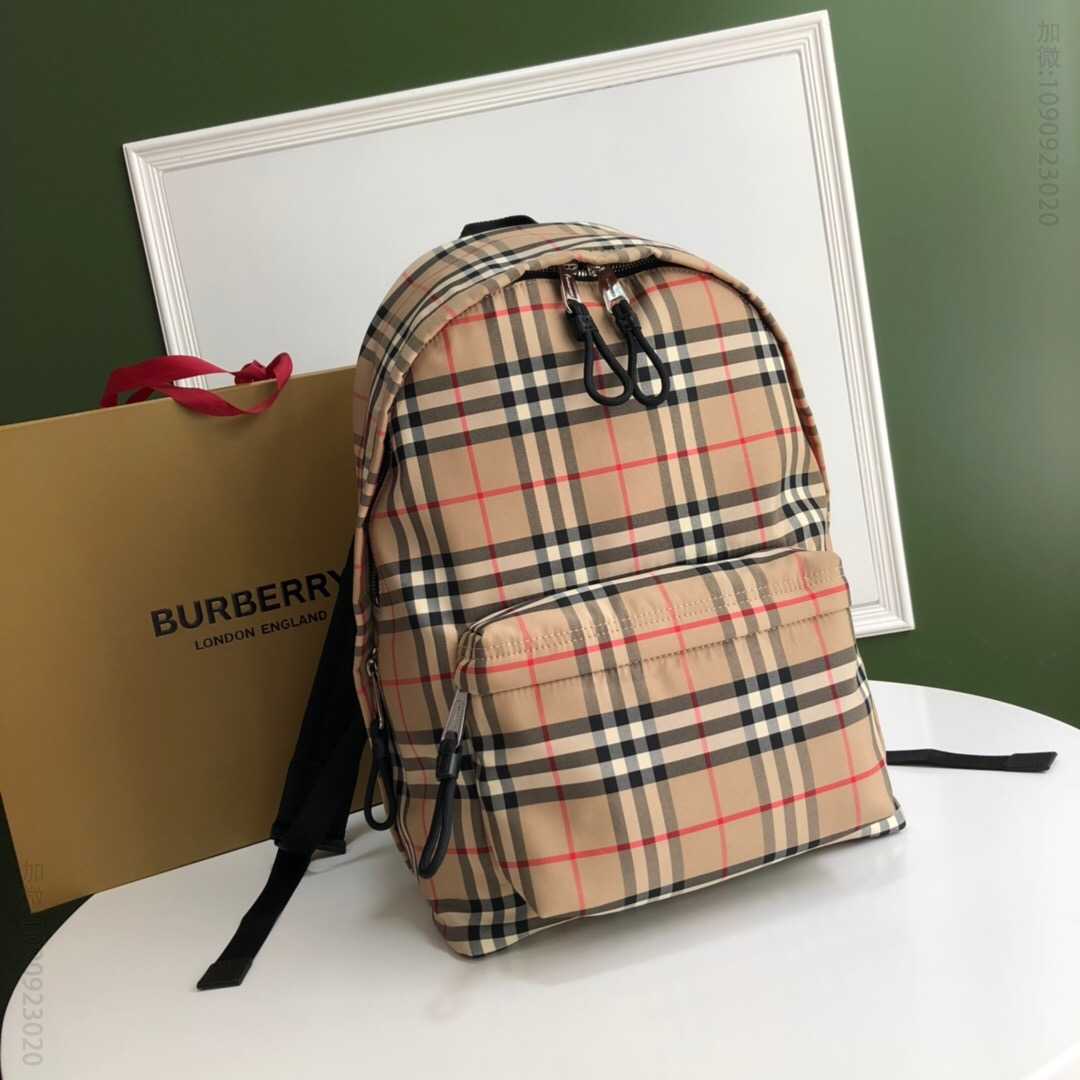 Burberry巴宝莉Vintage格纹尼龙双肩包80161061