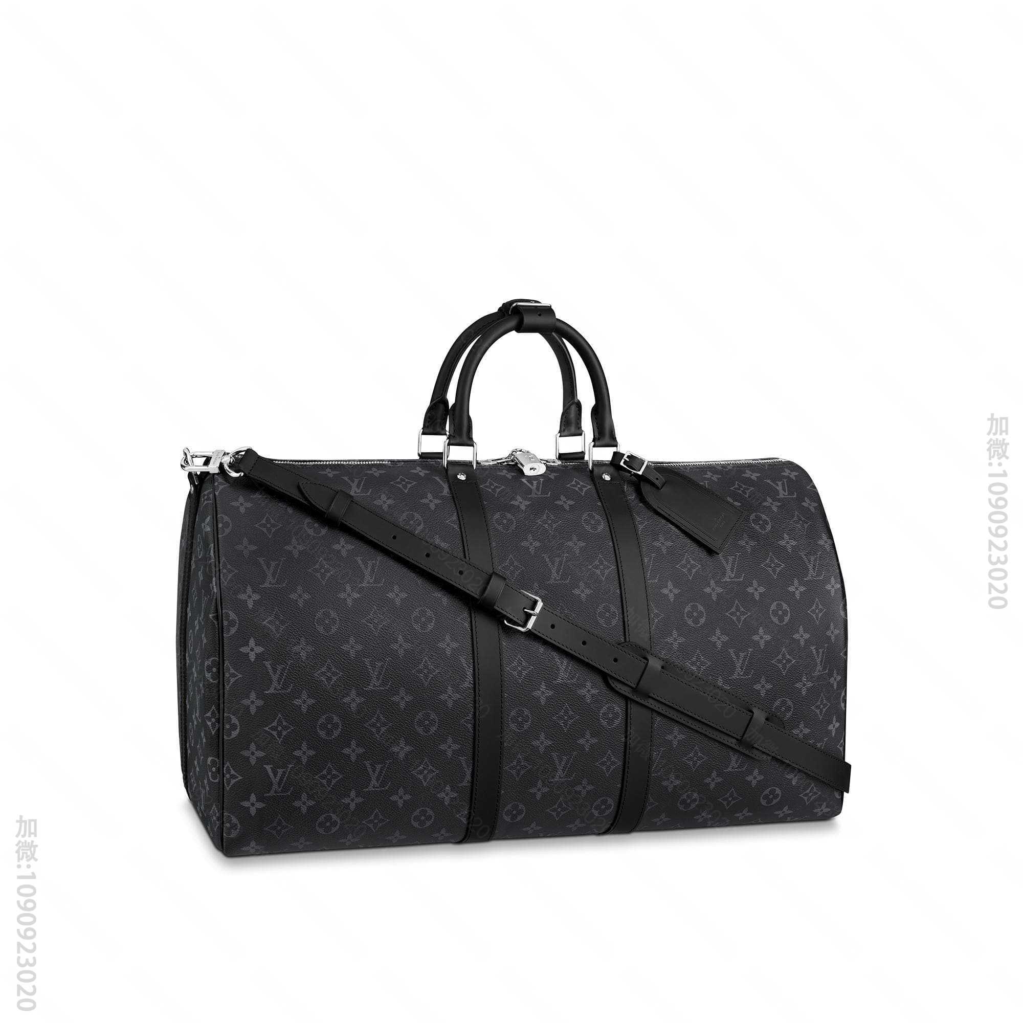 LV M40605 黑灰色KEEPALL 55 旅行袋（配肩带）