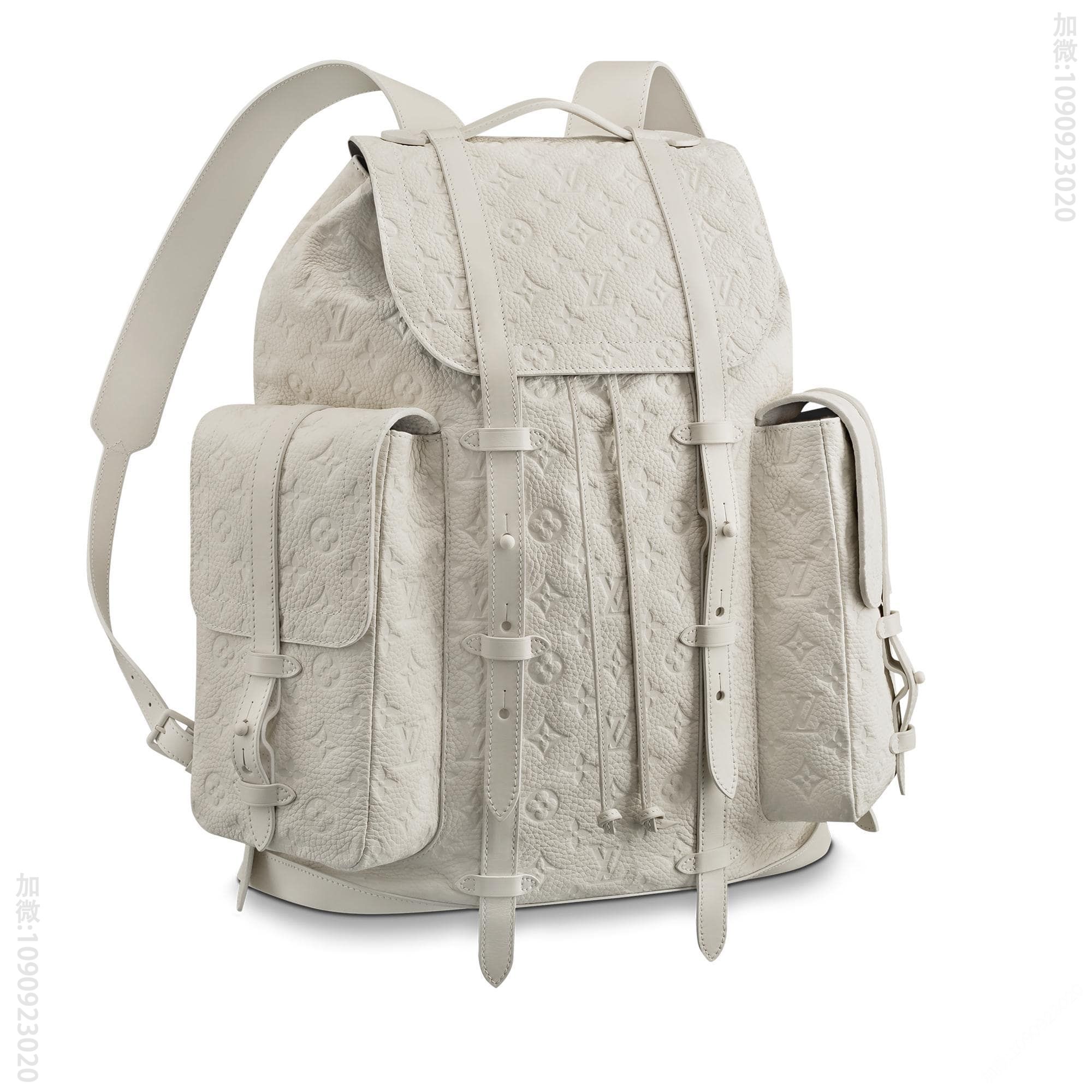 LV M53286 白色Taurillon皮革Christopher大号双肩包